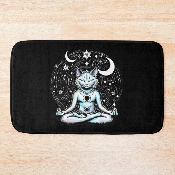 Item preview, A mystical cosmic cat meditating in lotus position designed and sold by FoxTL.