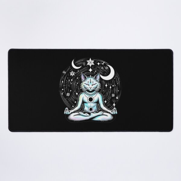 Item preview, A mystical cosmic cat meditating in lotus position designed and sold by FoxTL.