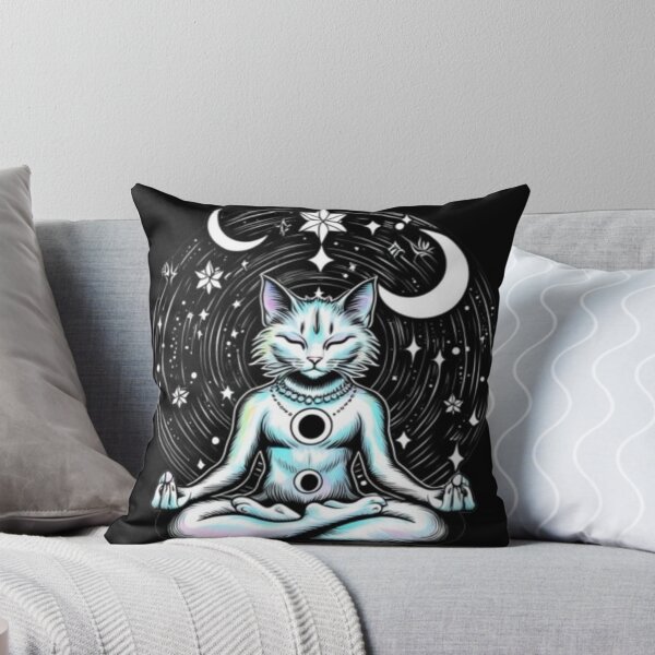 Item preview, A mystical cosmic cat meditating in lotus position designed and sold by FoxTL.