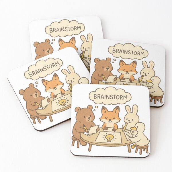 Item preview, Animal Brainstorm – Cute Teamwork Illustration designed and sold by The Art Morpher.