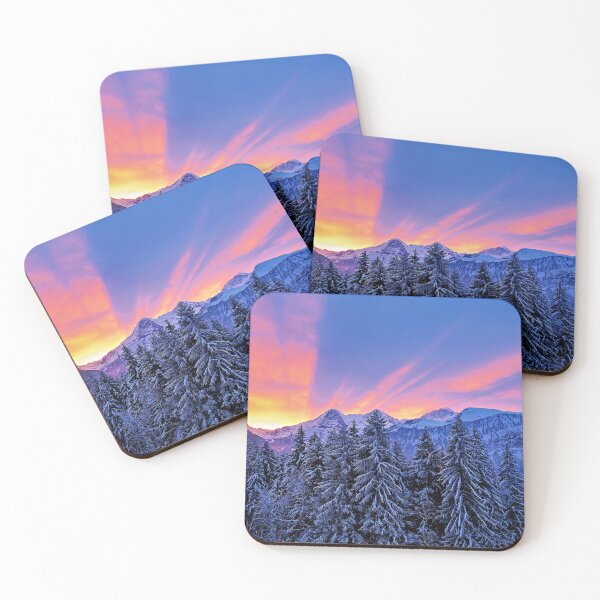 Item preview, Dawn over the Eiger, Mönch and Jungfrau – Alpenglow in its most beautiful form designed and sold by beatbieri.ch.