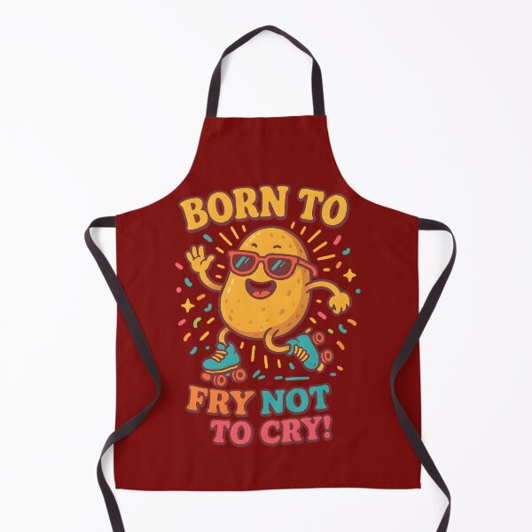 Item preview, Born to Fry Not to Cry – Funny Skating Potato Cartoon Design designed and sold by Maximilianos.
