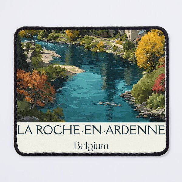 Item preview, La Roche-en-Ardenne Wall Print – Fairytale Belgian Village by the River designed and sold by TuncGK.