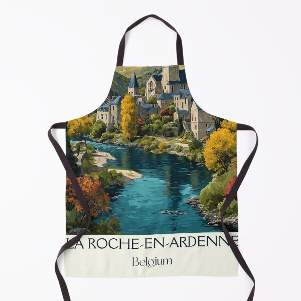 Item preview, La Roche-en-Ardenne Wall Print – Fairytale Belgian Village by the River designed and sold by TuncGK.