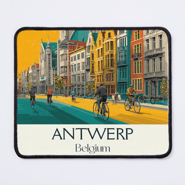 Item preview, Antwerp City Poster – Bold Colors & Timeless Streetscape designed and sold by TuncGK.