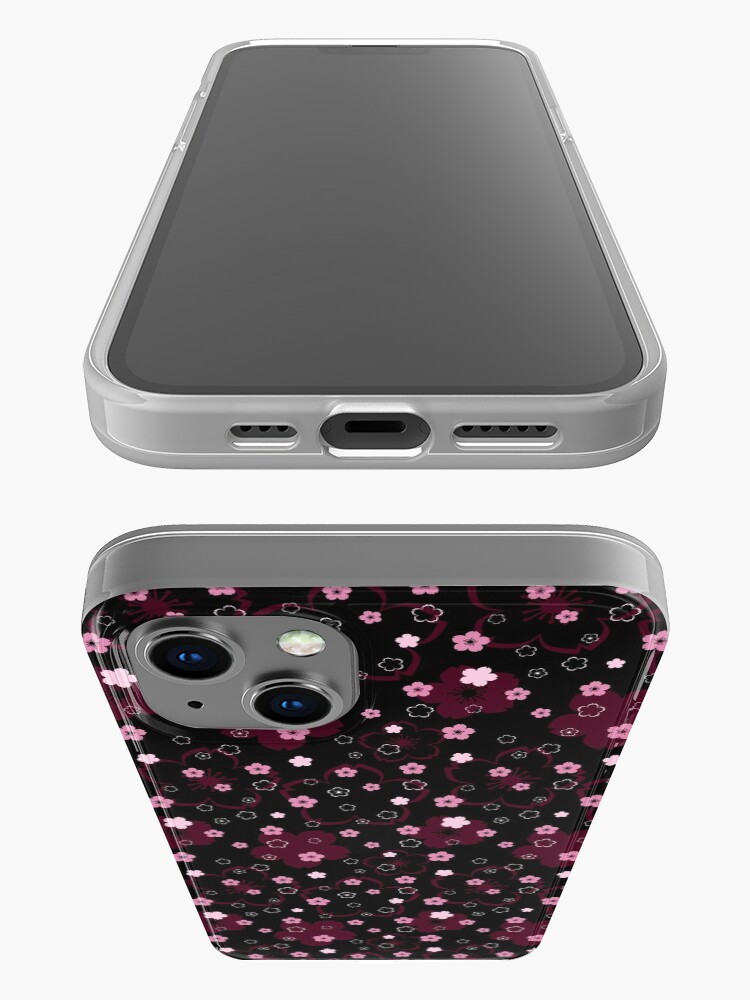 Alternate view of Cherry Blossom Season in Black and Rose iPhone Case