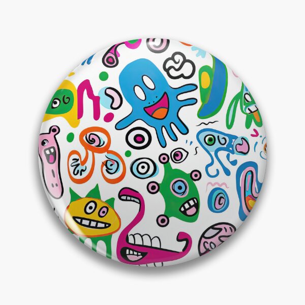 Item preview, Colorful Cartoon Monster Doodle Pattern – Fun Whimsical Creatures Art designed and sold by YourPrettyHome.