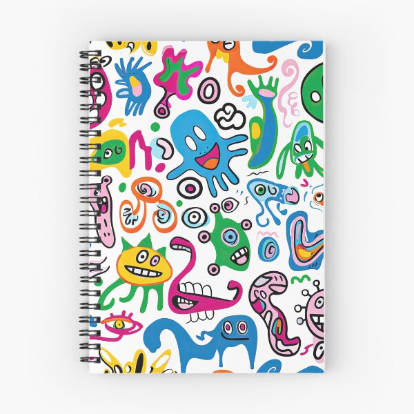 Item preview, Patrón de garabatos de monstruos de dibujos animados coloridos: arte de criaturas divertidas y caprichosas designed and sold by YourPrettyHome.