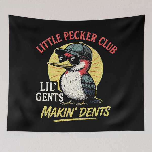 Item preview, Little Pecker Club – Funny Cool Woodpecker “Makin’ Dents” Design designed and sold by Victor Shadehorn.