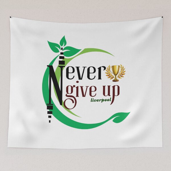 Item preview, Never Give Up Liverpool Shirt – YNWA Football Fan Tee – Motivational Soccer Quote T-Shirt designed and sold by VibeVault12.