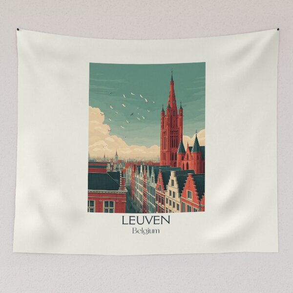 Item preview, Leuven Poster Art – Soaring Spires & Student City Charm designed and sold by TuncGK.