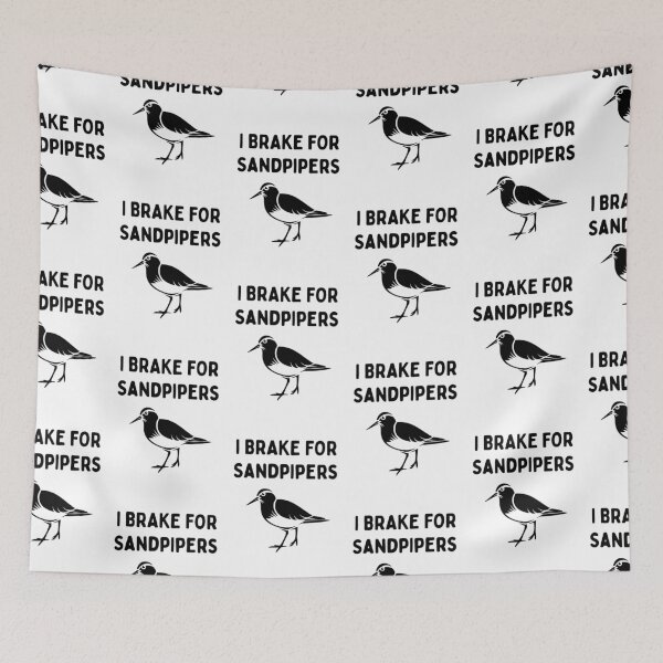 Item preview, Funny Bird Watching (I Brake For Sandpipers) / Gift for Bird Lovers, Gift for Birdwatchers & Ornithologist - Black designed and sold by SabbaticalSteve.