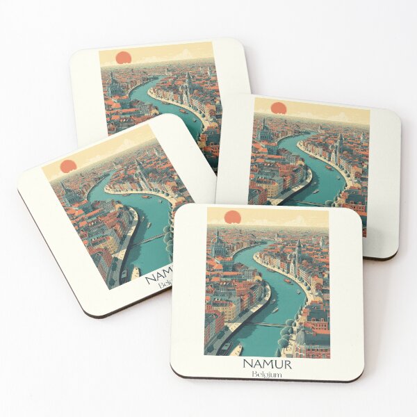 Item preview, Namur River Poster – Sunset Curves & Serene Horizons designed and sold by TuncGK.