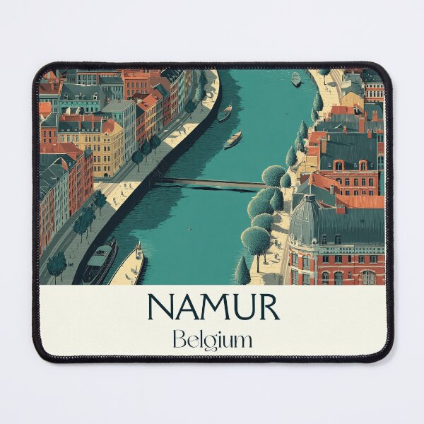 Item preview, Namur River Poster – Sunset Curves & Serene Horizons designed and sold by TuncGK.