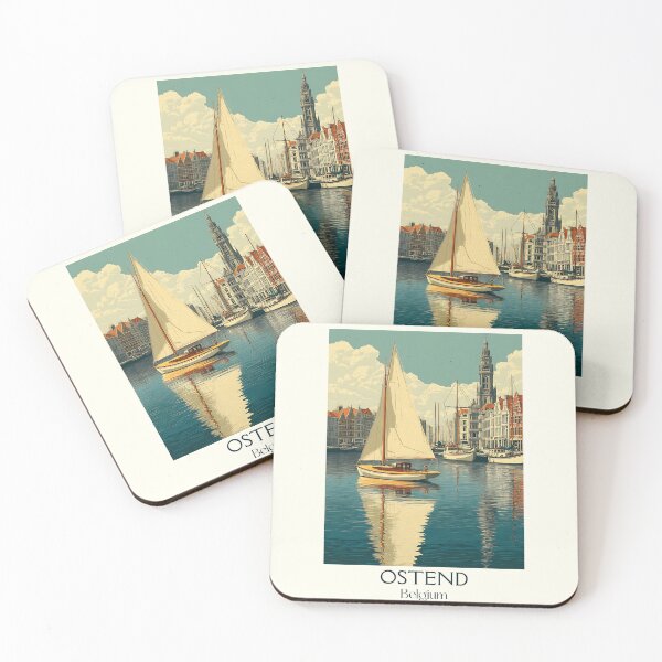 Item preview, Ostend Poster – Sailboat Dreams on the Belgian Coast designed and sold by TuncGK.