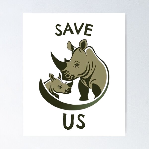 Item preview, Save Us Rhino  designed and sold by Matthew Beech Designs.