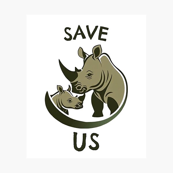 Item preview, Save Us Rhino  designed and sold by Matthew Beech Designs.