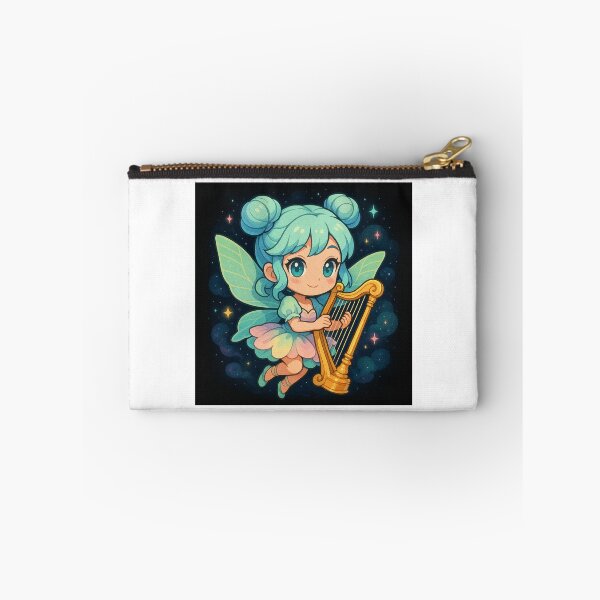 Item preview, Chibi Fairy Harpist – Mitsuri-Inspired Character with Light Blue Hair & Magical Pastel Outfit designed and sold by ColorSplash123.