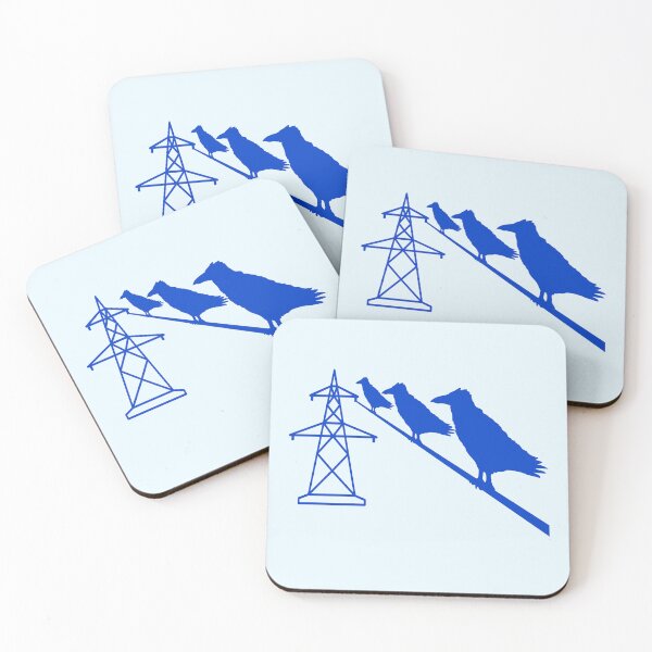 Item preview, 3 ravens sitting on power cable rope friends team designed and sold by shirt-o-mat.
