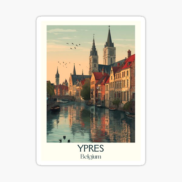 Item preview, Ypres Poster – Sunset Glow over a City of Memory designed and sold by TuncGK.