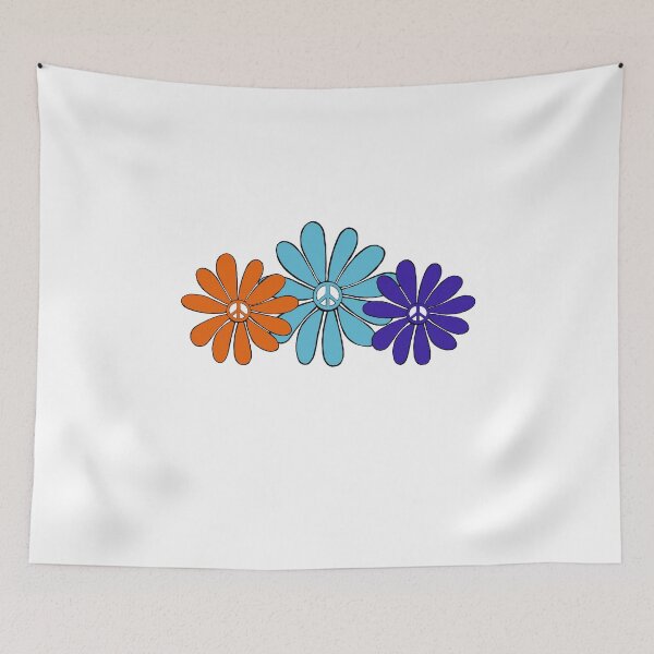 Item preview, Hippie Flower Power Peace Sign Orange Aqua Purple designed and sold by Swigalicious.