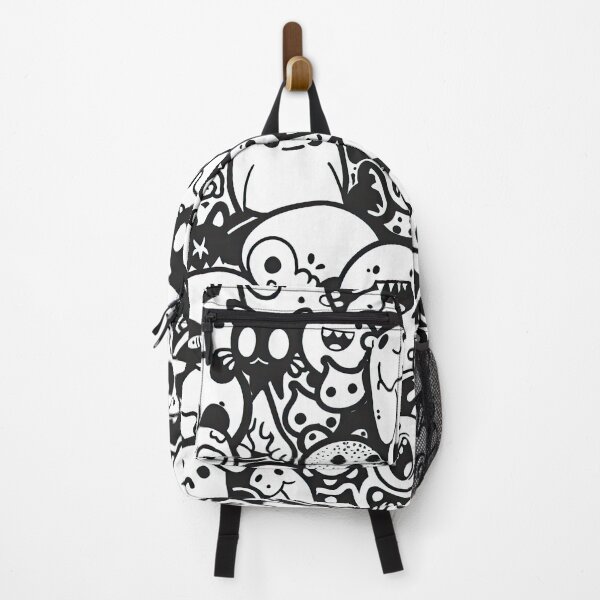 Item preview, Cute Kawaii Monster Doodle Pattern – Black and White Cartoon Art designed and sold by YourPrettyHome.