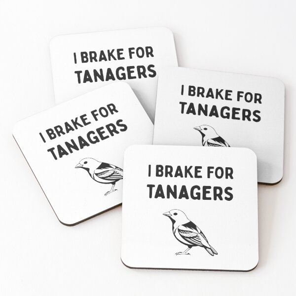 Item preview, Funny Bird Watching (I Brake For Tanagers) / Gift for Bird Lovers, Gift for Birdwatchers & Ornithologist - Black designed and sold by SabbaticalSteve.