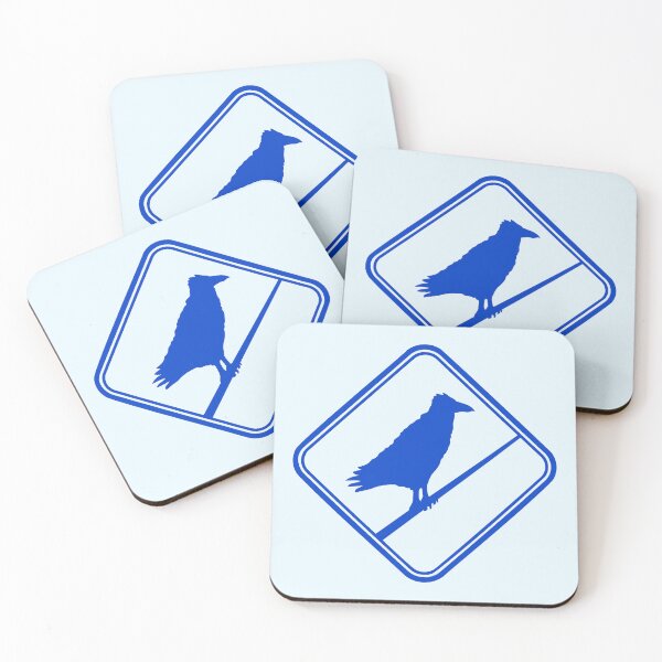 Item preview, Raven sitting Attention Caution Cable sign Note designed and sold by shirt-o-mat.