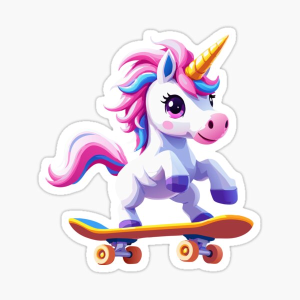 Item preview, Skater Unicorn | Cute Rainbow Board Rider designed and sold by NovaProArt.