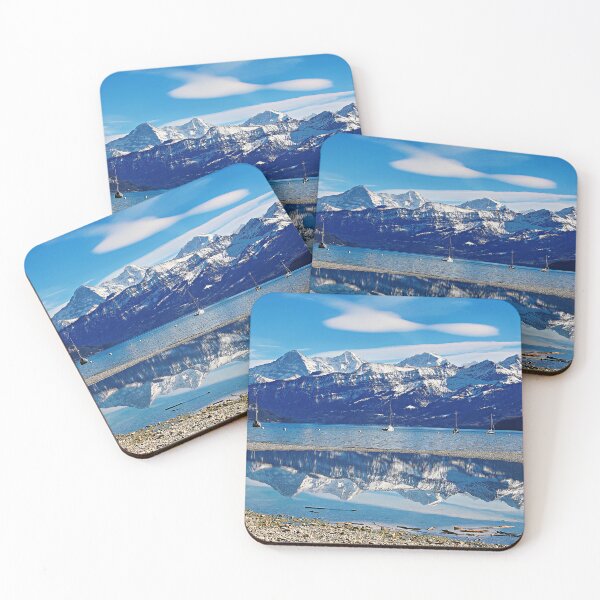 Item preview, Alpine reflection in Lake Thun – Swiss mountains reflected in the water designed and sold by beatbieri.ch.