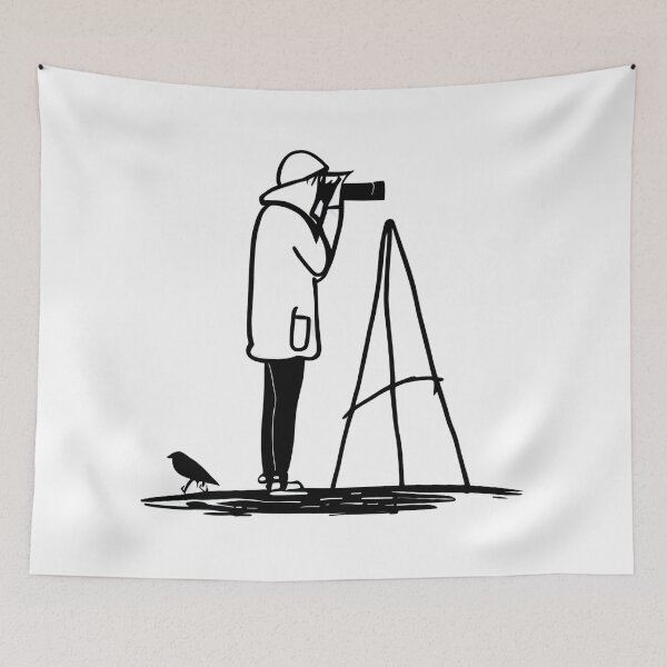 Item preview, Bird Watching the Watcher - Line Art Design designed and sold by ShadowAndSlate.