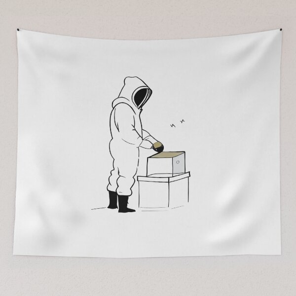 Item preview, Bee Keeper at Work - Line Art Illustration designed and sold by ShadowAndSlate.
