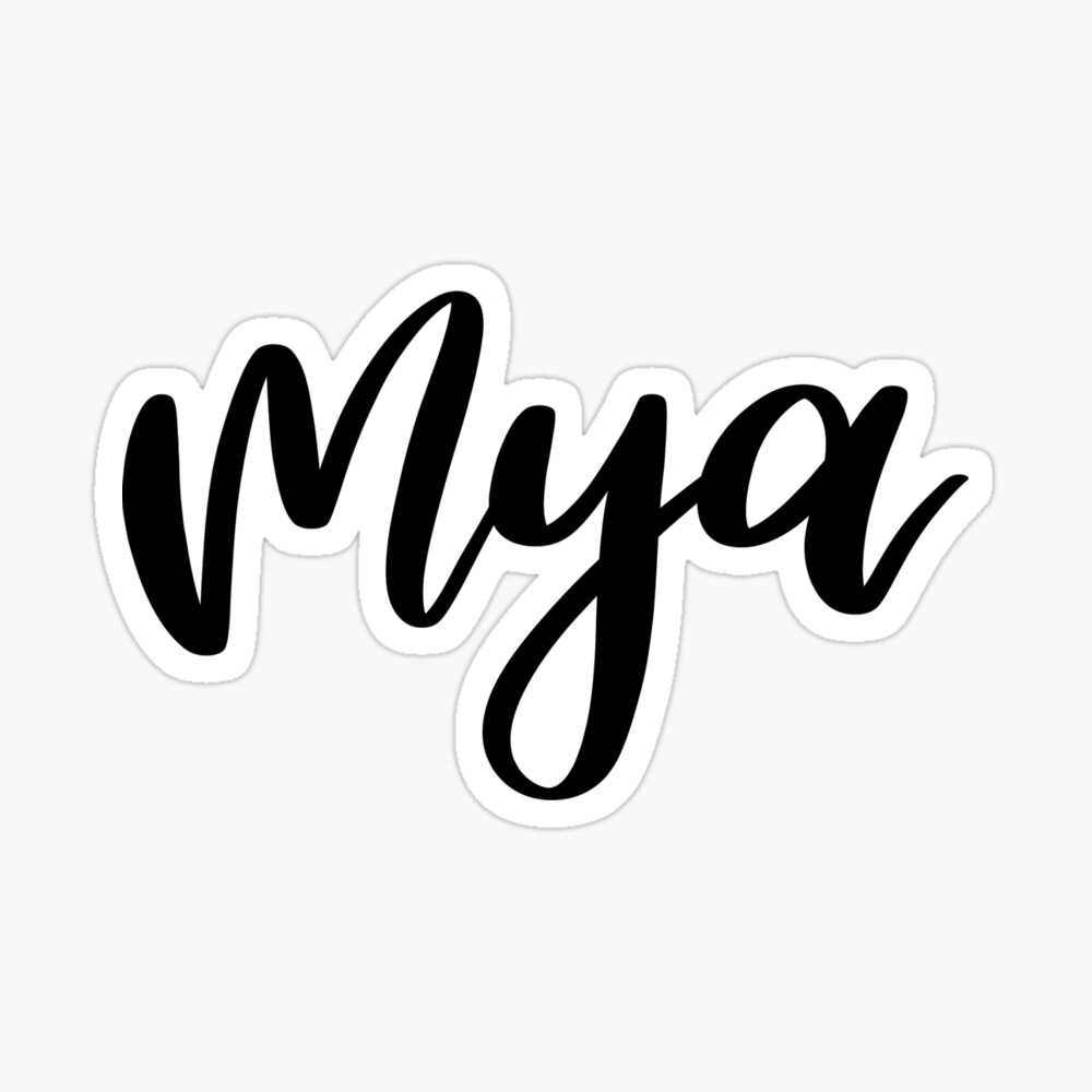 Mya Name Hand Lettering in Faux Gold Letters - Mya - Posters and