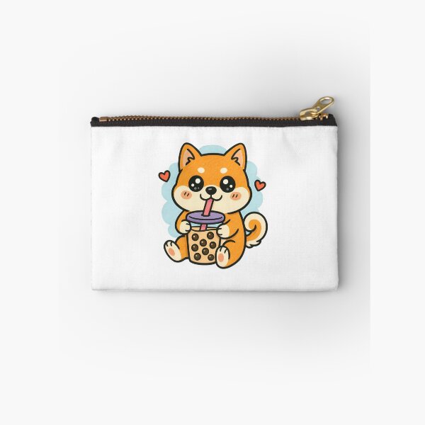 Item preview, Cute Shiba Inu Drinking Boba Tea – Kawaii Dog Lover Art designed and sold by Crocozen.