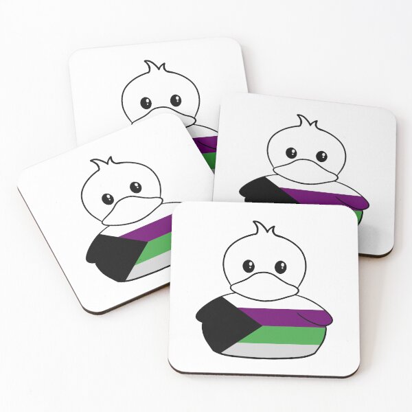 Item preview, Demi AroAce (Demian, Demirose, Demi Squared) Duck designed and sold by PineKonePixels.