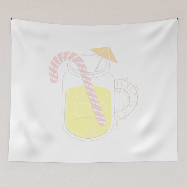 Item preview, Lemonade in mug with a straw and umbrella designed and sold by Sunny Stickers & Stationery.