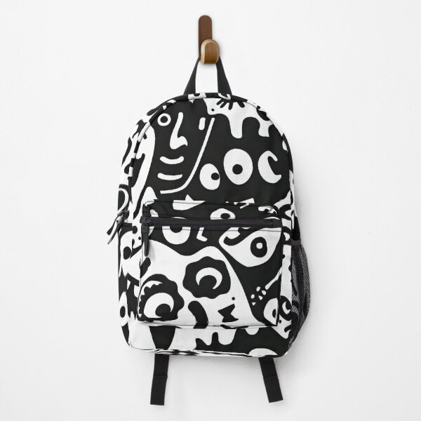 Item preview, Abstract Monster Doodle Pattern – Black and White Spooky Art designed and sold by YourPrettyHome.