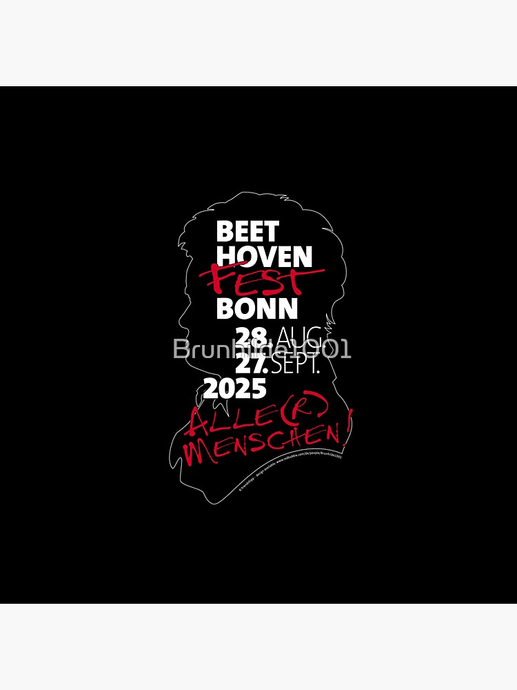 Thumbnail 3 von 3, Sticker, Ludwig van Beethoven - Festspiele Bonn - 28. August bis 27 September 2025 - black/black designt und verkauft von Brunhilde1001.