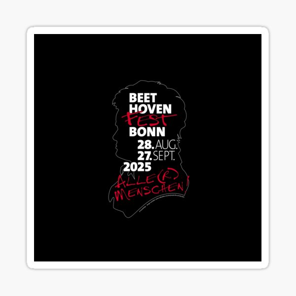 Ludwig van Beethoven - Festspiele Bonn - 28. August bis 27 September 2025 - black/black Sticker