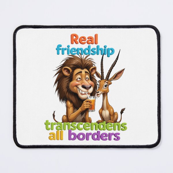 Item preview, Real Friendship Transcends All Borders – Cute Lion & Gazelle Illustration designed and sold by AleksKos.
