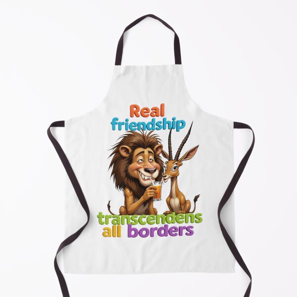 Item preview, Real Friendship Transcends All Borders – Cute Lion & Gazelle Illustration designed and sold by AleksKos.