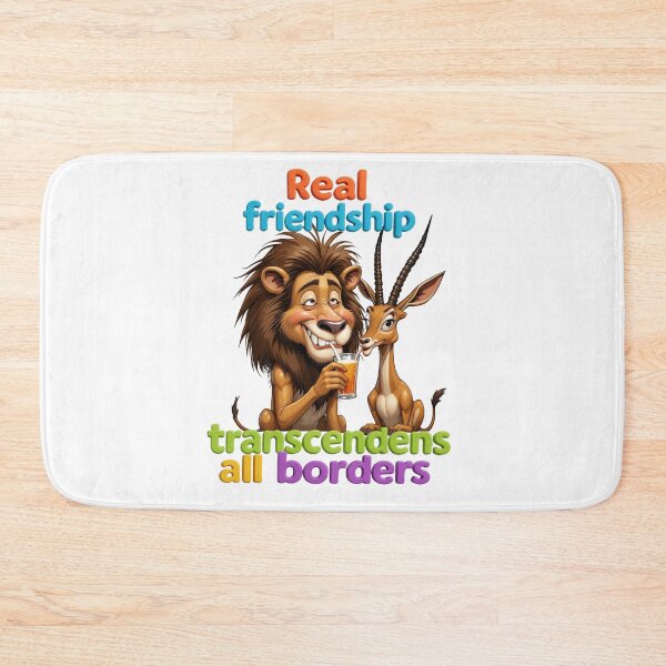 Item preview, Real Friendship Transcends All Borders – Cute Lion & Gazelle Illustration designed and sold by AleksKos.