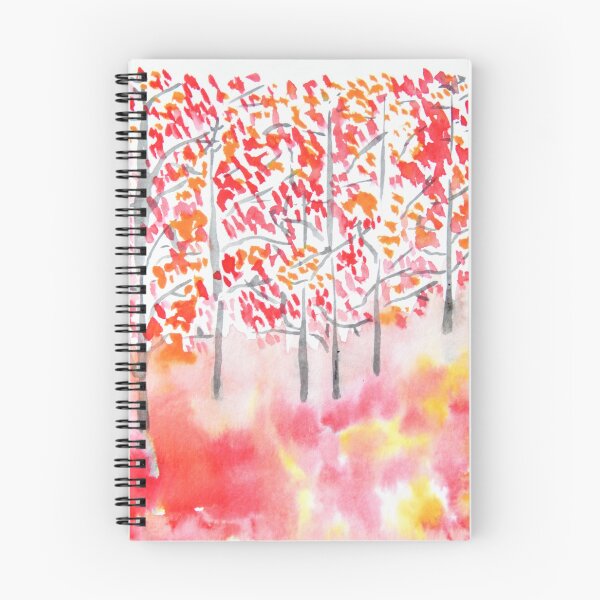 Item preview, Colorful Autumn Trees with Reflection | Watercolor Fall Trees  designed and sold by AngelaMarieArt.