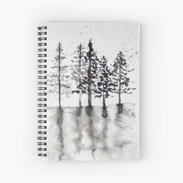 Item preview, Minimalist Trees with Reflection | Zen Black Ink Art designed and sold by AngelaMarieArt.