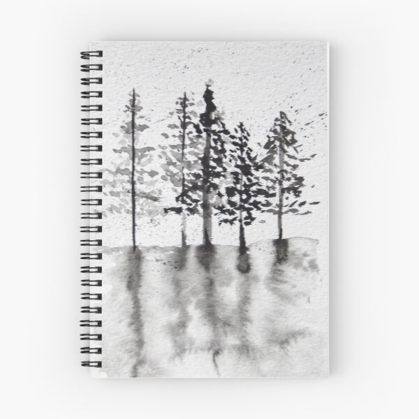 Item preview, Minimalist Trees with Reflection | Zen Black Ink Art designed and sold by AngelaMarieArt.