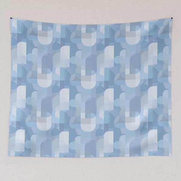 Item preview, Blue Geometric Overlap Minimalist Seamless Pattern designed and sold by Moisky Patterns.