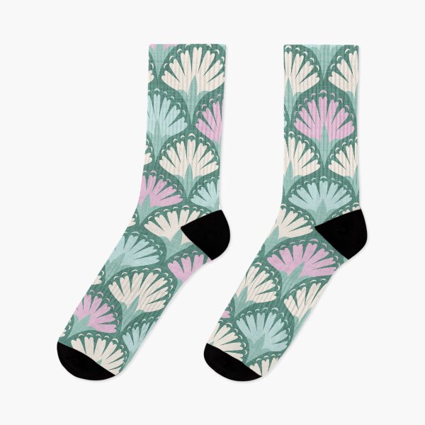 Item preview, Art Deco Floral Pattern in Soft Mint, Lilac, and Cream designed and sold by namibear.