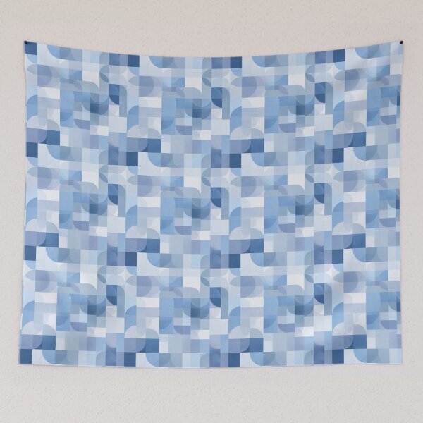 Item preview, Structured Blue Geometric Minimalist Seamless Pattern designed and sold by Moisky Patterns.