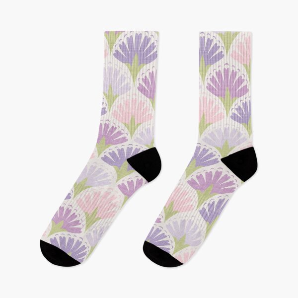 Item preview, Art Deco Floral Pattern in Soft Lilac and Pink designed and sold by namibear.