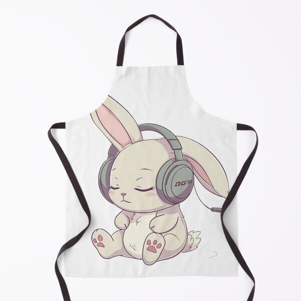 Item preview, Chibi Bunny with Headphones – Music Lover Rabbit Design designed and sold by SteveAllentc.